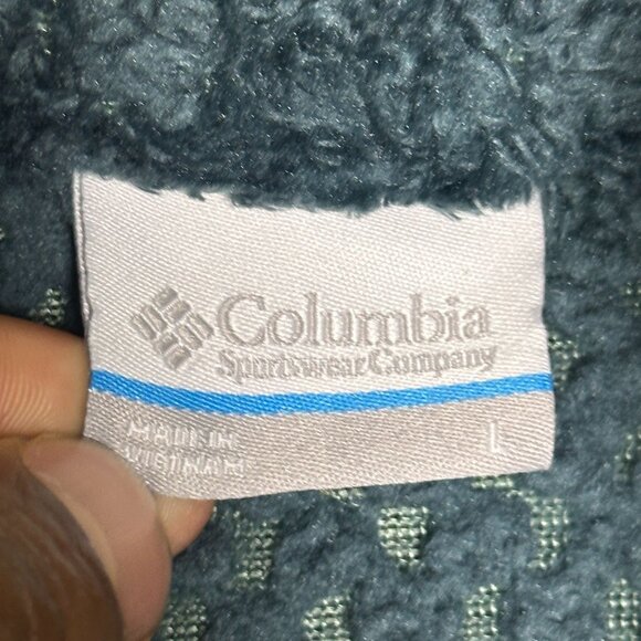 Columbia Beech Forest Fleece Jacket Women L Green Sherpa Winter Tech Outerwear - Picture 4 of 13